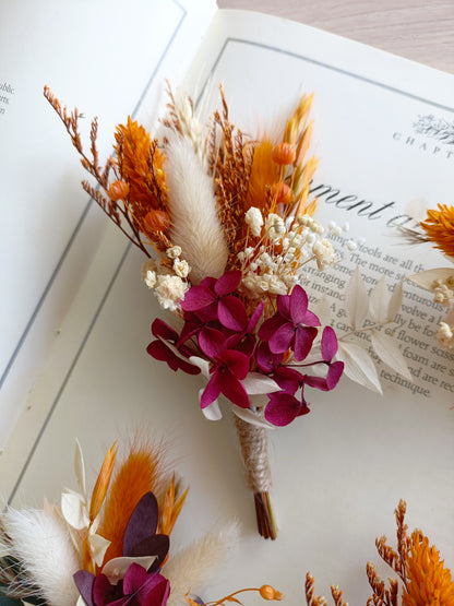 Wedding Buttonhole In Burgundy