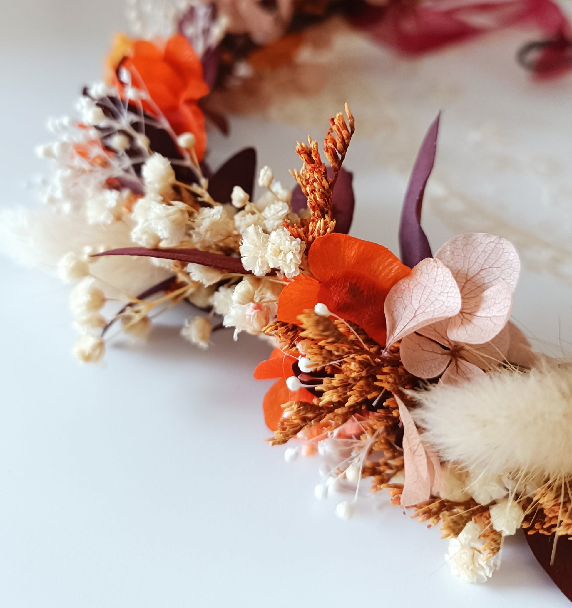 dried floral crown, dried flower headpiece, bridal dried flower crown