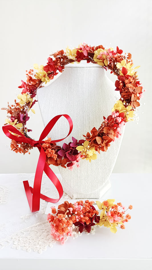 Dried Floral Crown | Warm Autumn Colors Crown