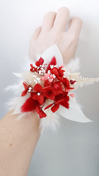 Floral Corsage | Classic White & Red