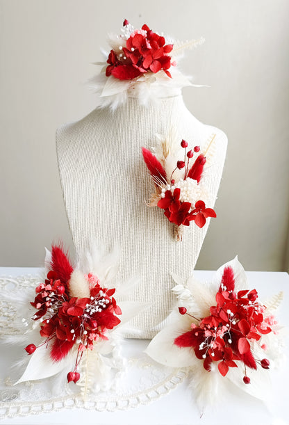 Floral Corsage | Classic White & Red