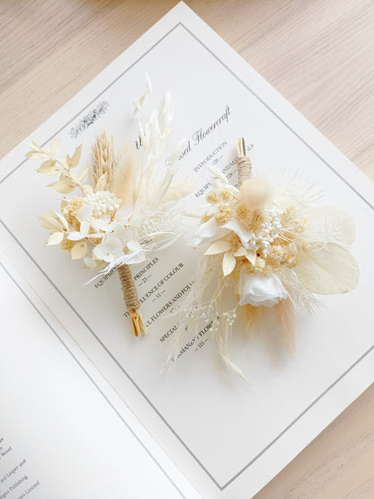 Rustic Ivory Wedding Boutonniere
