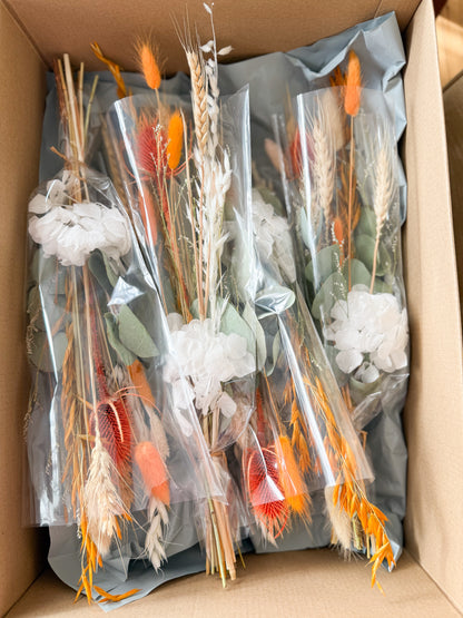Secure packaging of dried flower arrangements ready for shipping across Australia, carefully wrapped for protection