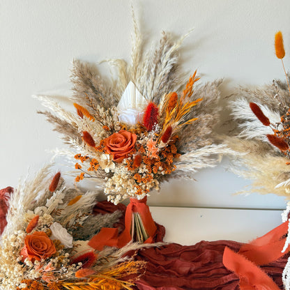 Handmade terracotta dried flower bouquet for weddings and home decor