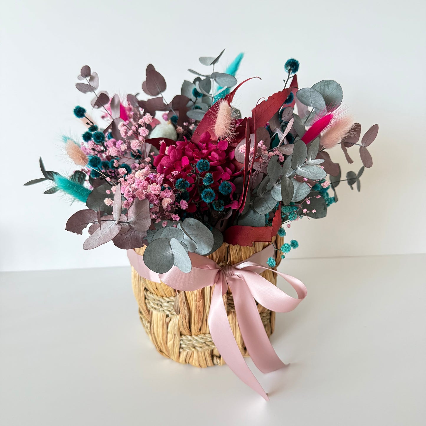 Flower Basket with Purple and Burgundy