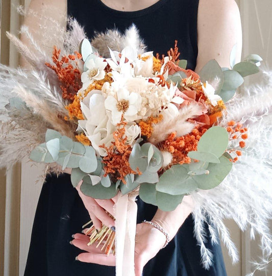 Dried Bridal Bouquet | Terracotta & Green